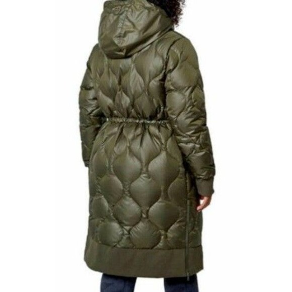 Mondetta Quilted Hooded Down Parka Green Small NWT - Picture 3 of 4